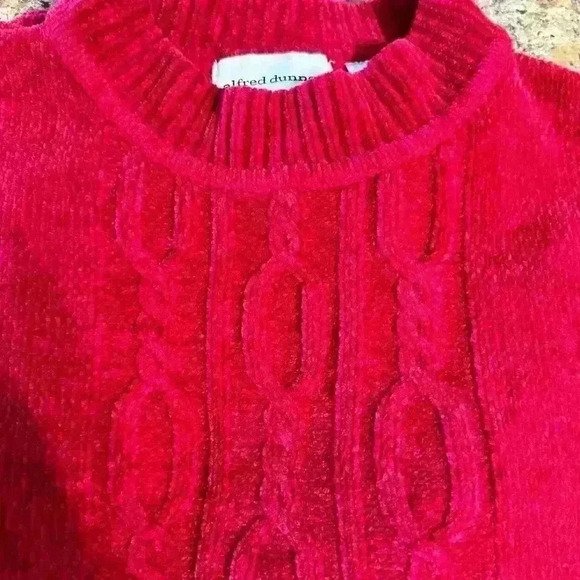 Alfred Dunner Sweater Women's Long Sleeve Knit Pullover Mock Neck Red Size L - Picture 12 of 13